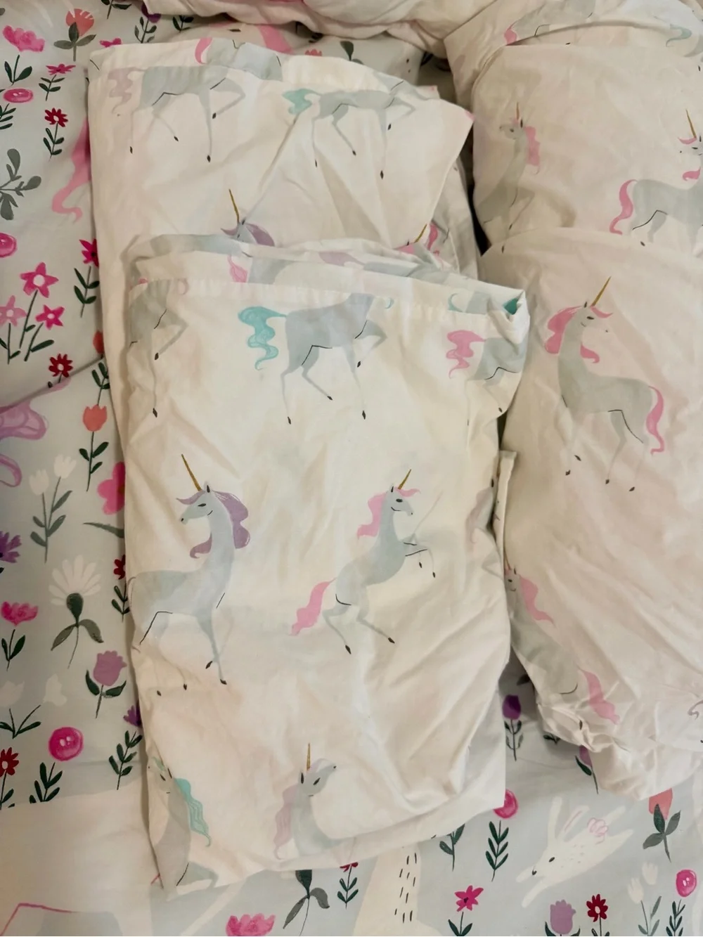 Pottery Barn Kids Mystical Unicorn Organic Cotton Full/Queen Duvet Cover Bedding